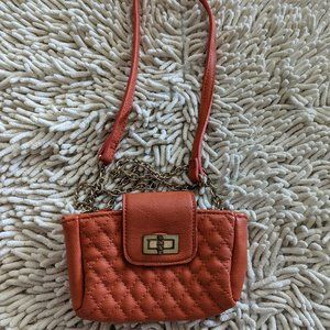 LD coral quilted look crossbody small bag